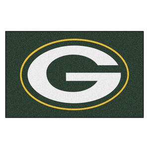 NFL Packers Mat Retro Rugs 19" x 30" NFL New Carpet Green Bay Home Mancave